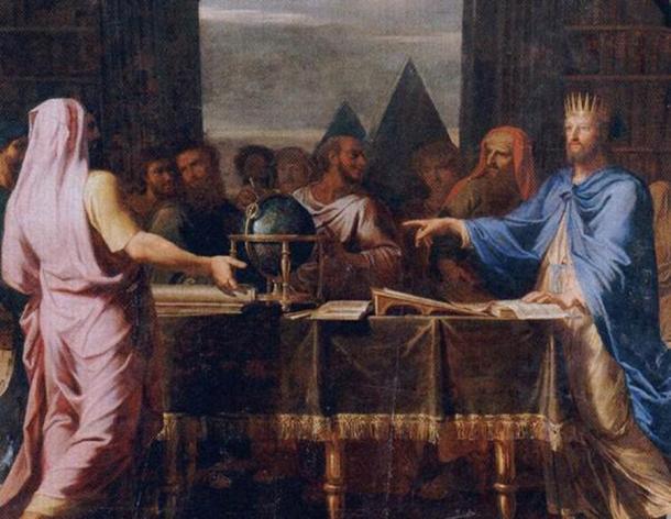 Ptolemy II depicted with Jewish savants who translated the Bible for the great library of Alexandria, by Jean-Baptiste de Champaigne. (Public domain)