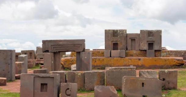 Stone blocks at Puma Punku, Bolivia.