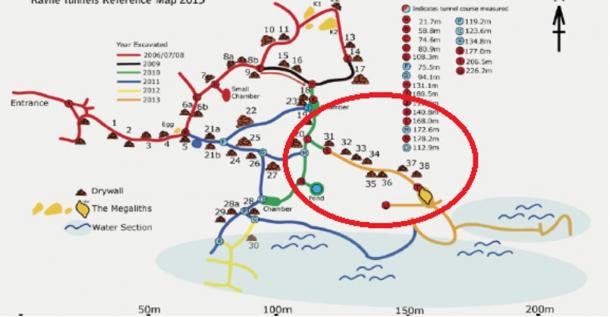 Ravne tunnels map from 2013. The six tunnels are in the middle of the marked circle. Author provided.