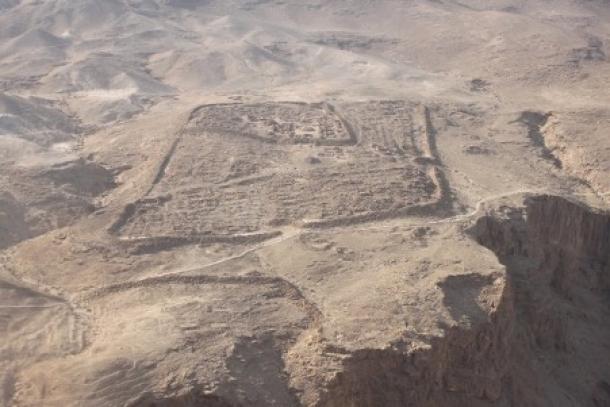 Remains of the Roman camp at Masada. 