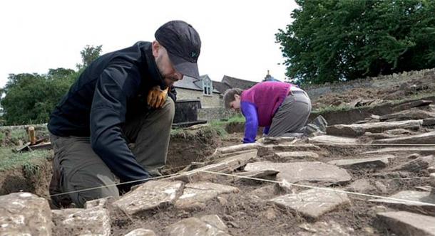 Researchers excavating at the site of the Tudor palace at Collyweston. (CHAPS)