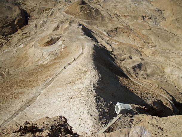 A Roman siege ramp seen from above 