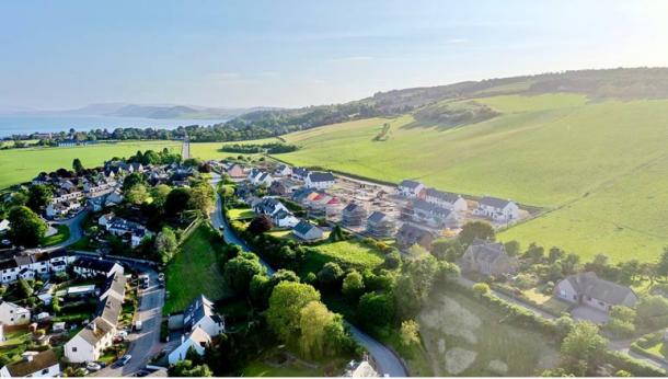 Rosemarkie housing development and the site of the archaeological discovery. (GUARD Archaeology)