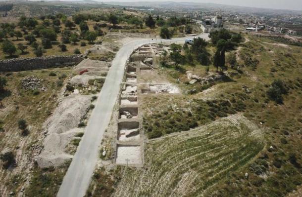 The Seleucid sling stone was unearthed at the Zif archaeological site in the South Hebron Hills of Israel, which was a location for battles against the Maccabees rebels of Judea in the second century BC. (COGAT)