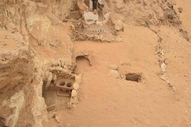 Shelves were found made from clay and straw, which were likely used by monks to store religious relics. Source: Ministry of Tourism and Antiquities.