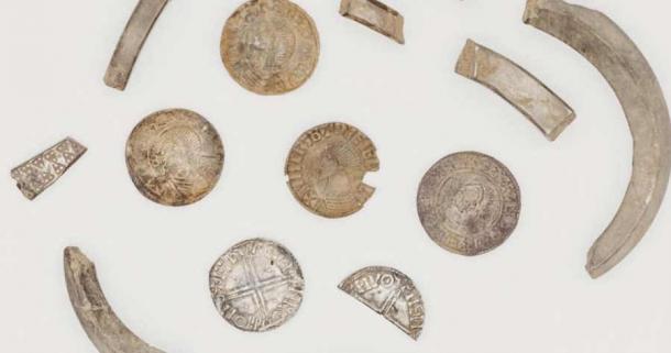 Silver Viking artifacts discovered on the Isle of Man, England. (Manx National Heritage)