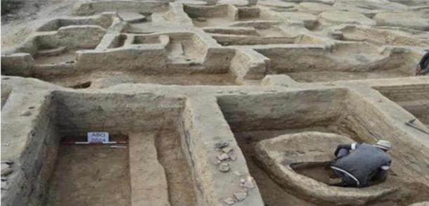 Some of the military barracks with ovens unearthed at Tell Al-Abqain, Bahira Governorate, Egypt. (MOTA)