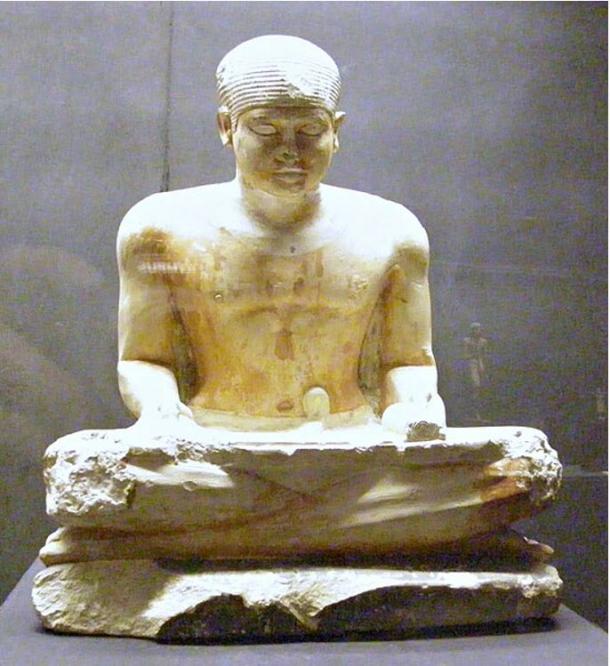 Statue of a scribe of the 5th dynasty, Museum at the necropolis of Saqqara; Catalogue Generale no. 63; statue belongs to a person called Ptahshepses and was found in Saqqara mastaba. (Harald Gaertner/CC BY-SA 3.0)