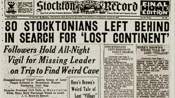 Știri de înregistrare Stockton - articol publicat pe hârtie din domeniul public, 1934.