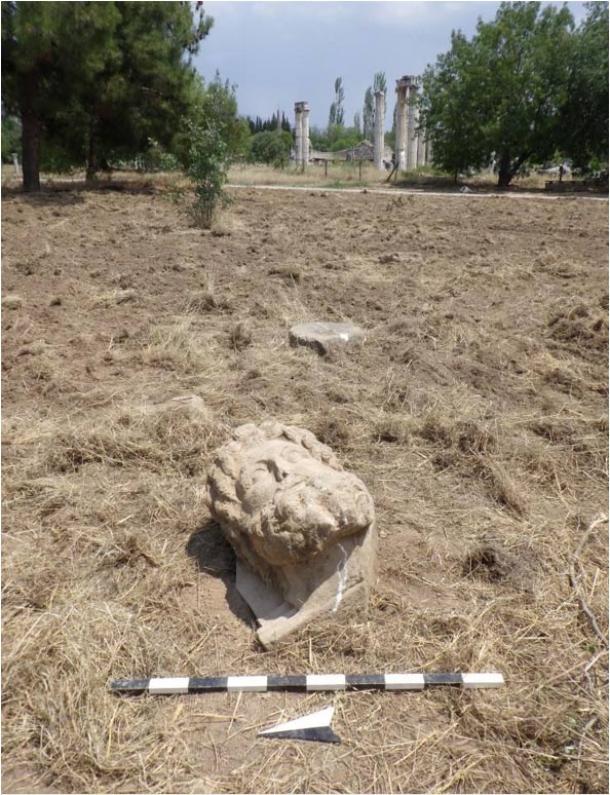 Stone head of Zeus, found near the Temple of Aphrodite, in Aphrodisias, Turkey. (Minister of Culture and Tourism of Turkey)