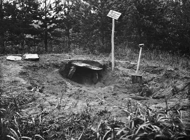 The 4,000-year-old Stone Age woman was discovered back in 1923 in a stone-lined grave near Lagmansören, Sweden. (Swedish National Heritage / Gustaf Hallström)