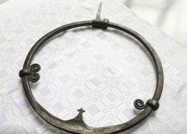 The Forsa Ring is an iron ring from Hälsingland, dated to the 9th or 10th century. The runic inscription on the ring describes fines for a specific offense, where payment was to be made in the form of oxen and silver. (Ulrika Karlsson/Svenska kyrkan/Stockholm University)