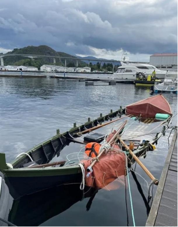 The capsized boat was returned to shore