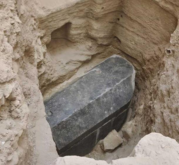 Egyptian Archaeologists Unearth Large Black Sarcophagus In Alexandria ...