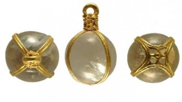 The treasure hoard included  a crystal pendant that dates to around 600 AD.