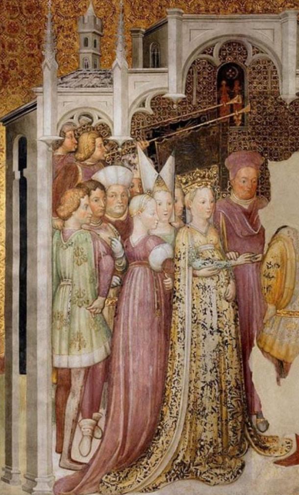 Theodelinda, queen of the Lombards, marries Agilulf, duke of Turin, in a painting by Fratelli Zavattari
