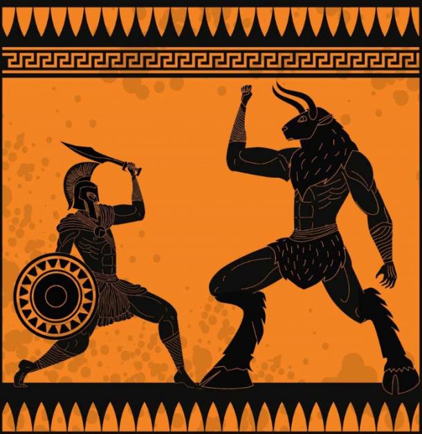 Esta historia clásica de la civilización minoica incluye a Teseo luchando contra el minotauro.