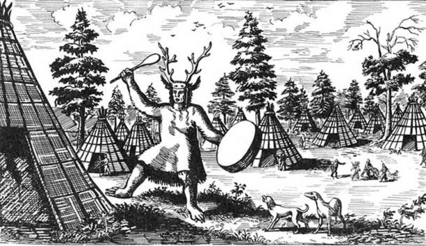 Tungus shaman. Teckning 1600-tal.