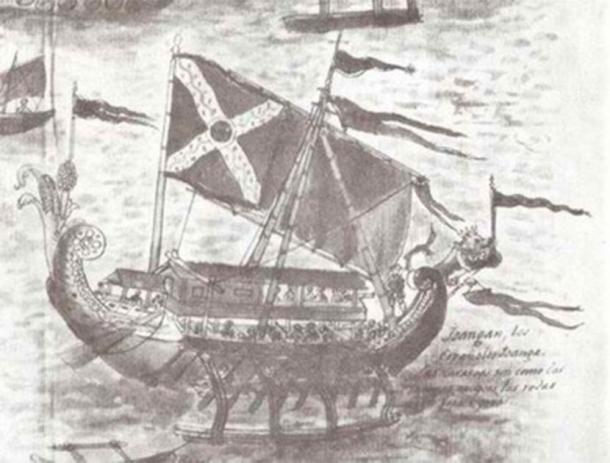 Visayan karakoa from Historia de las islas e indios de Bisayas (1668) by Francisco Ignacio Alcina. (Public Domain)