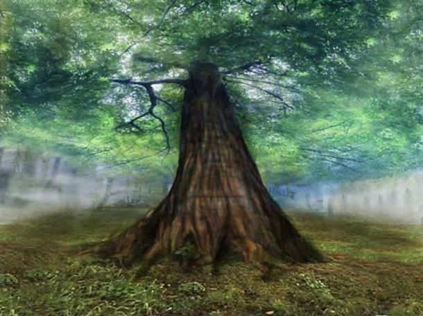 Yggdrasil, l'immenso albero mitico che collega i nove mondi nella cosmologia norrena