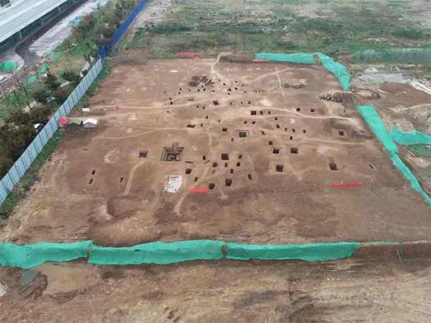 Aerial view of the cemetery discovered in Hubei Province, China. (Chinese Academy of Social Sciences)