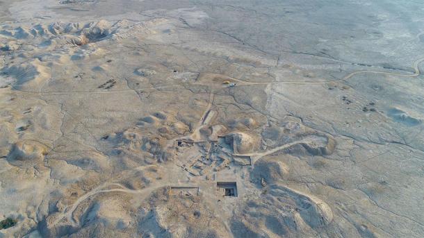 Güney Irak'taki eski Girsu sahasında savaş tanrısı Ningirsu için inşa edilmiş bir tapınak var.  (İngiliz Müzesi / ASOR)