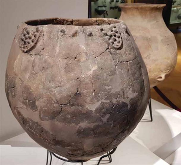 Example of an ancient Georgian spherical winemaking vessel from c. 6000BC. (D. Van Limbergen, courtesy of Georgian National Museum/Antiquity Publications Ltd)