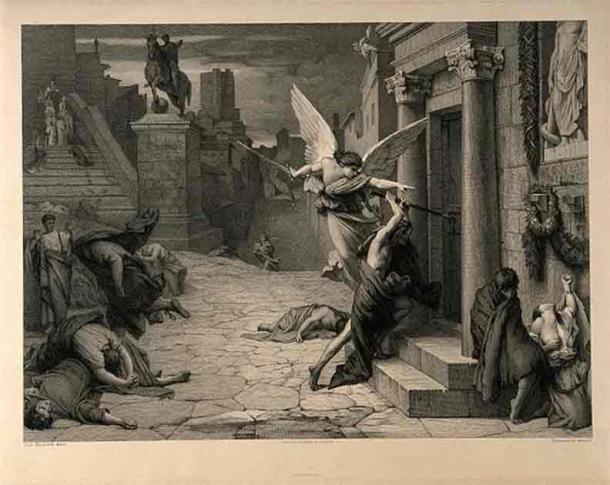 The angel of death striking a door during the plague. (Wellcome images/ CC BY 4.0)