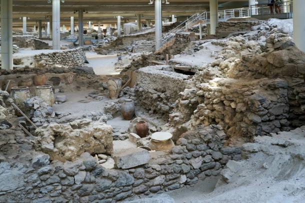 The Precious Remains Of Akrotiri An Ancient City Obliterated In The   Archaeological Site Of Akrotiri 