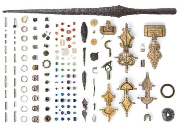 Some of the artifacts that have been unearthed at Sandby borg.