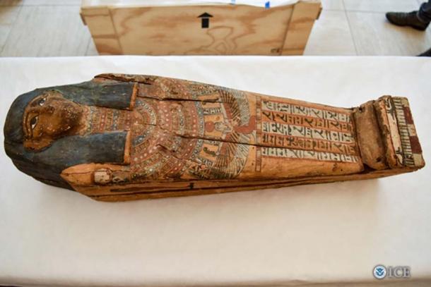 The child-sized sarcophagus that has now been returned to Egypt.