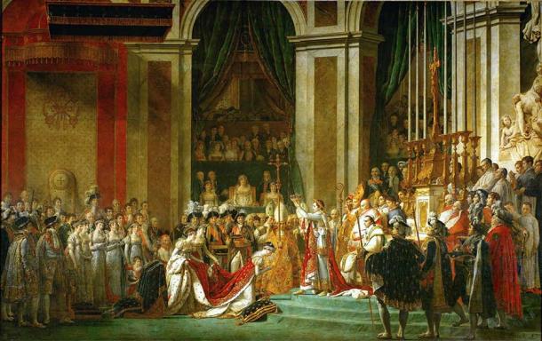 La coronación de Napoleón I y Josefina en la catedral de Notre Dame de París en 1804. (Dominio público)