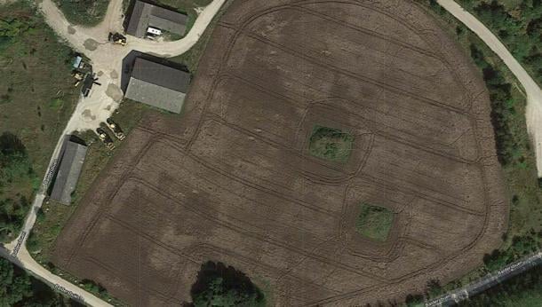 Baldershøj are a couple of Bronze Age burial mounds located east of Fløng and north of Hedehusene, Denmark. The mounds are located within a small field. Credit: Google Maps