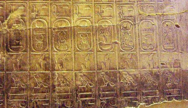 Detail of the Abydos King list in Egypt. (Public Domain)