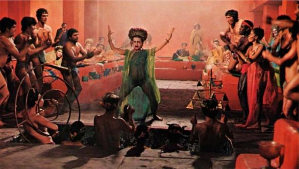 Trimalchio’s dinner party, a scene from Fellini’s Satyricon, 1969. (CC BY-SA 4.0/Author Provided)