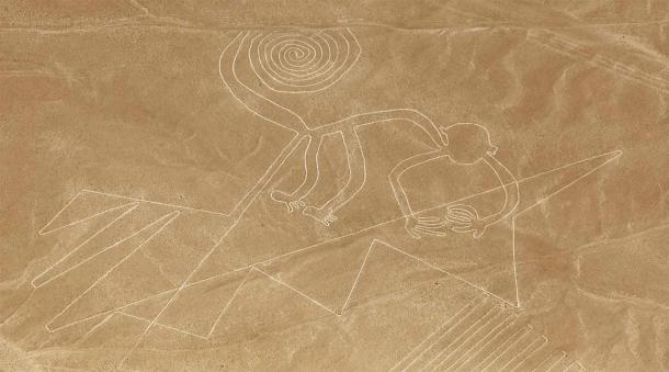 This enormous monkey geoglyph is one of the most famous geoglyphs in the extensively researched Nazca site in the Peruvian desert. However, the recently discovered Siberian Tuva bull geoglyph is more than 1,000 years older than the ancient animal line art at the Nazca site. (Daniel Prudek / Adobe Stock)