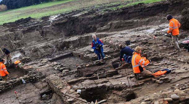 Excavations at the site of the Mithraeum in Mariana.