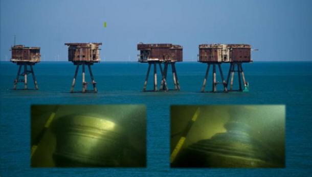 20th century forts in the Thames Estuary, UK. Inset; the London cannon Source: remipiotrowski/Adobe Stock