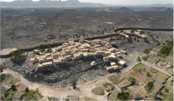 3D virtual reconstruction of Bronze Age settlement of al-Natah, circa 2,000 BC. 