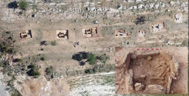 Aerial view of the necropolis at Panoría in Granada, Spain. 