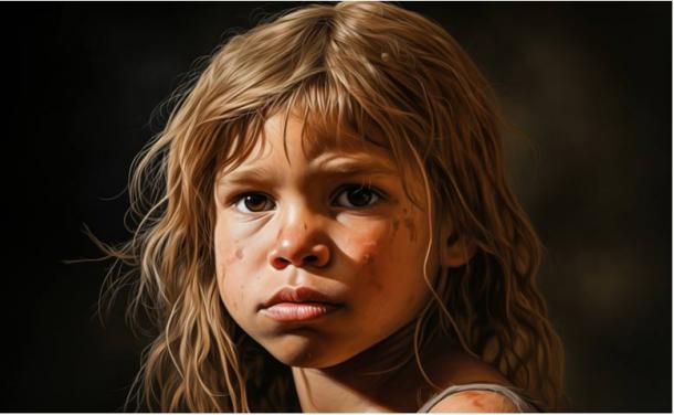 AI image representative of a Neanderthal child. Source: robert/Adobe Stock