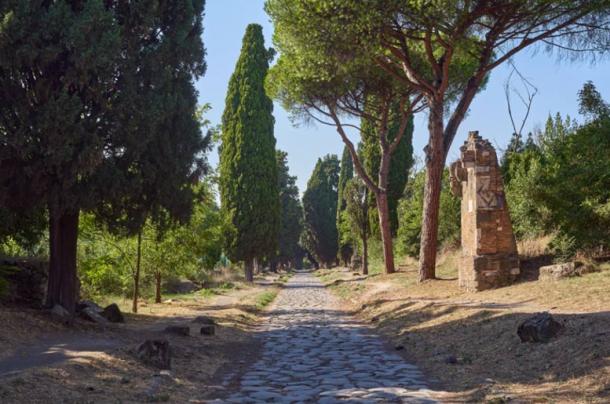 Appian way (or Via Appia antica) section in its urban regional park in Rome, Italy. Source: Paolo/Adobe Stock