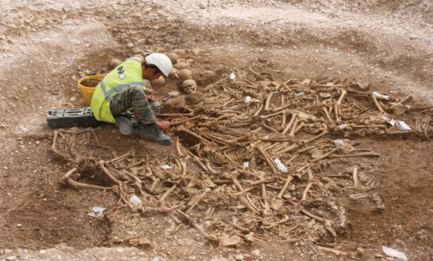 A burial pit of apparent Viking victims in Dorset.