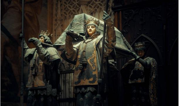 Tomb of Christopher Columbus in Seville Cathedral.