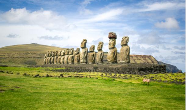 Moai Statues on Rapa Nui, Easter Island.