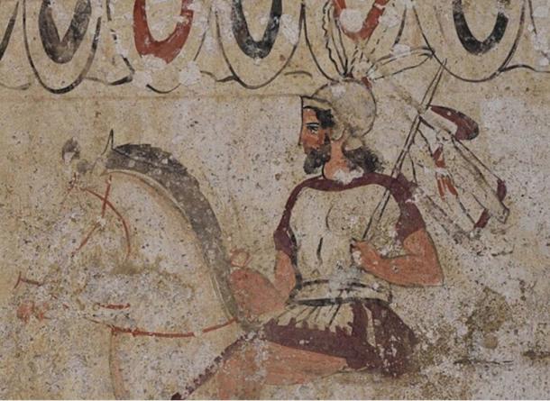 Return of the warrior. Detail of fresco from early 4th century BC