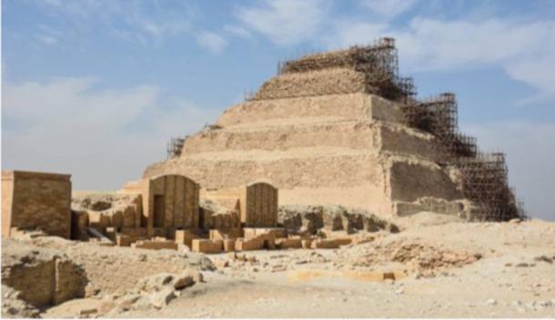 The Djoser pyramid during its restoration