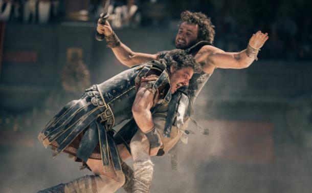 Pedro Pascal plays General Acacius and Paul Mescal plays Lucius in Gladiator II