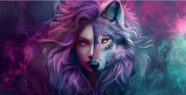 Half woman half wolf, representation of God’s She-Wolf. Source: ana/Adobe Stock