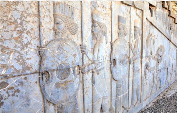 Top image: Immortals, Persian warriors bas relief in Darius palace, Persepolis, Iran. Source: grigvovan